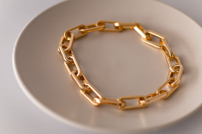 Choker 2 em 1 de Elos Lisos Dourado