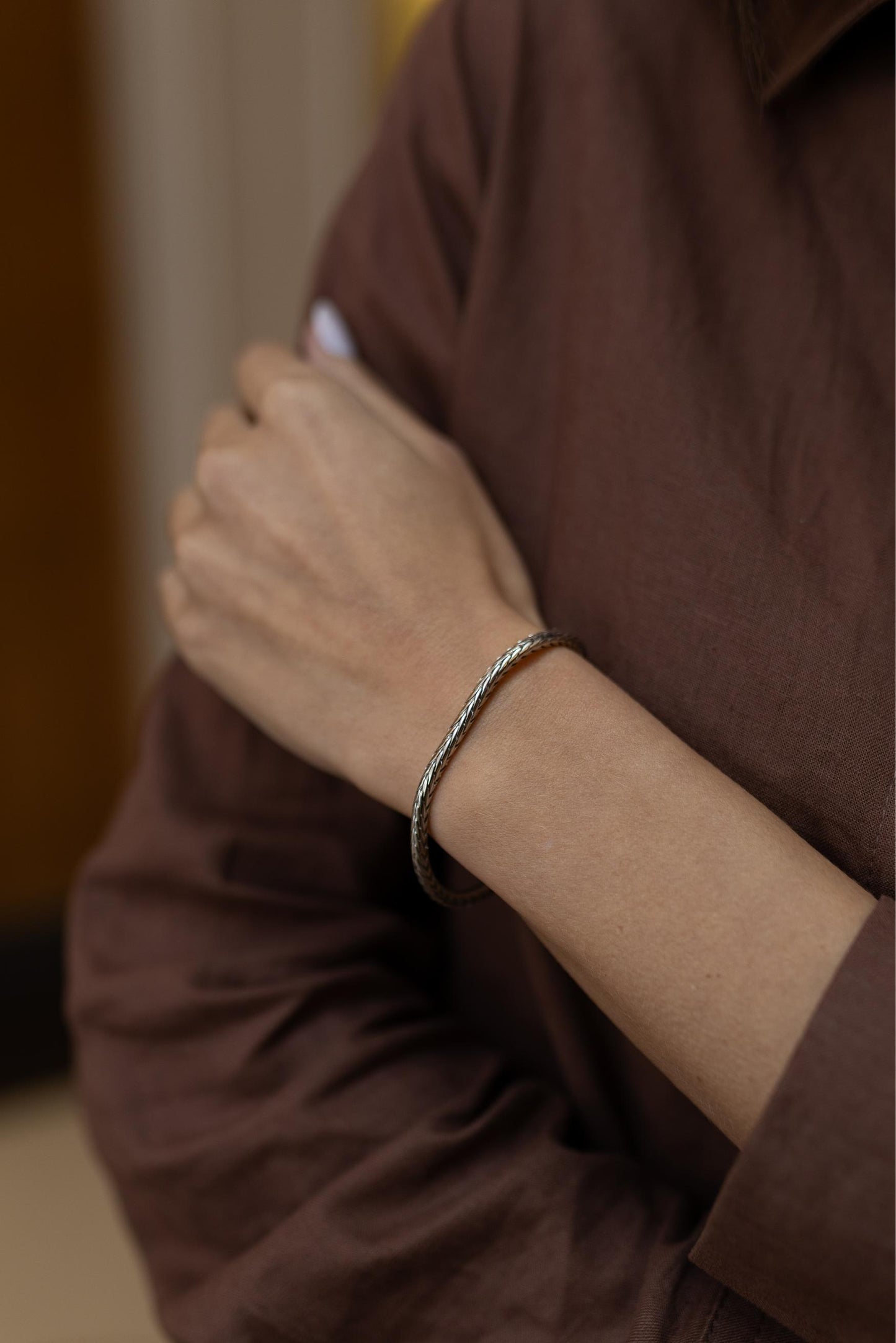 Pulseira Rabo de Rato Ródio Branco