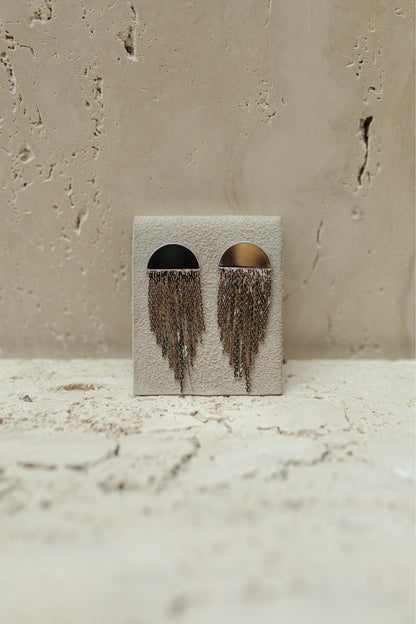 Brinco Pêndulo Franja Ródio Branco