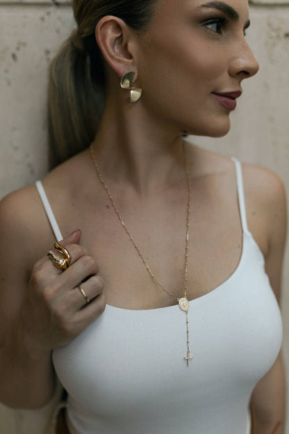 Colar Terço Nossa Senhora das Graças Dourado