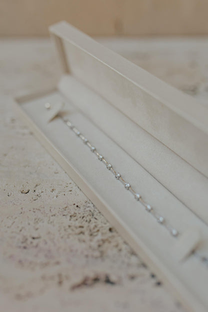Pulseira Riviera Fio Faca Cristal Ródio Branco