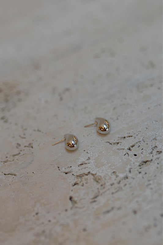 Brinco Gota Oca Mini Ródio Branco