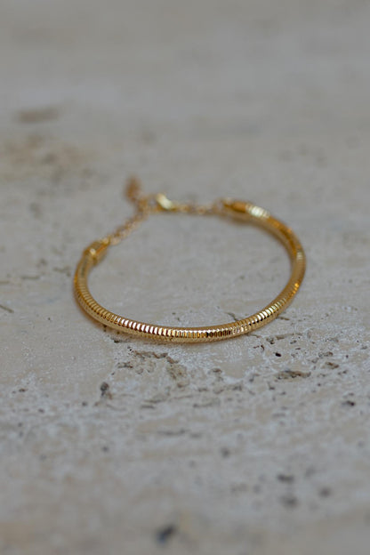 Bracelete Aro Frisos Dourado