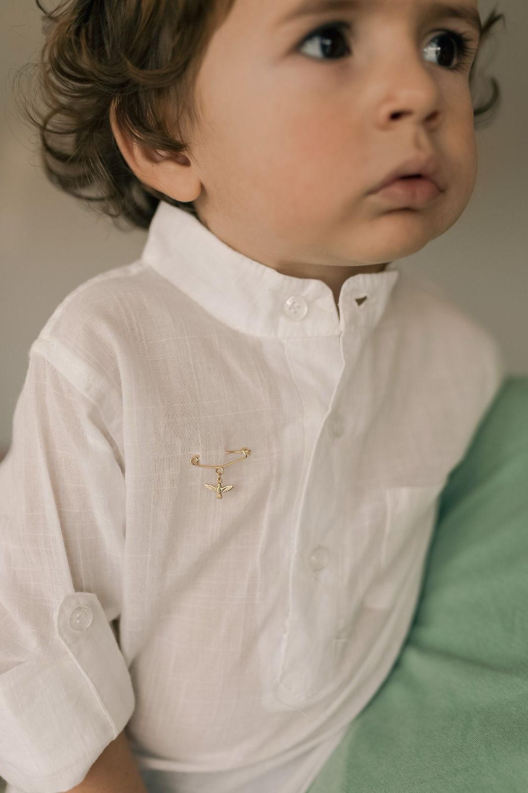 Alfinete Batizado Espírito Santo Dourado