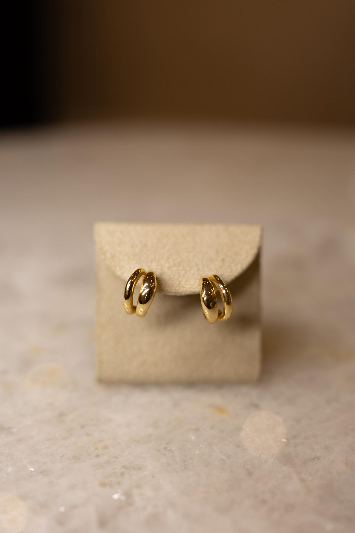 Brinco 2 Fileiras Liso Dourado