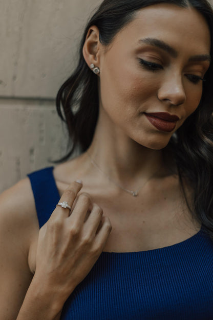 Brinco Solitário 5mm Moissanite Prata 925 Ródio Branco