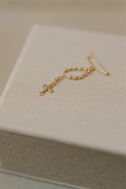 Alfinete Batizado Terço Dourado