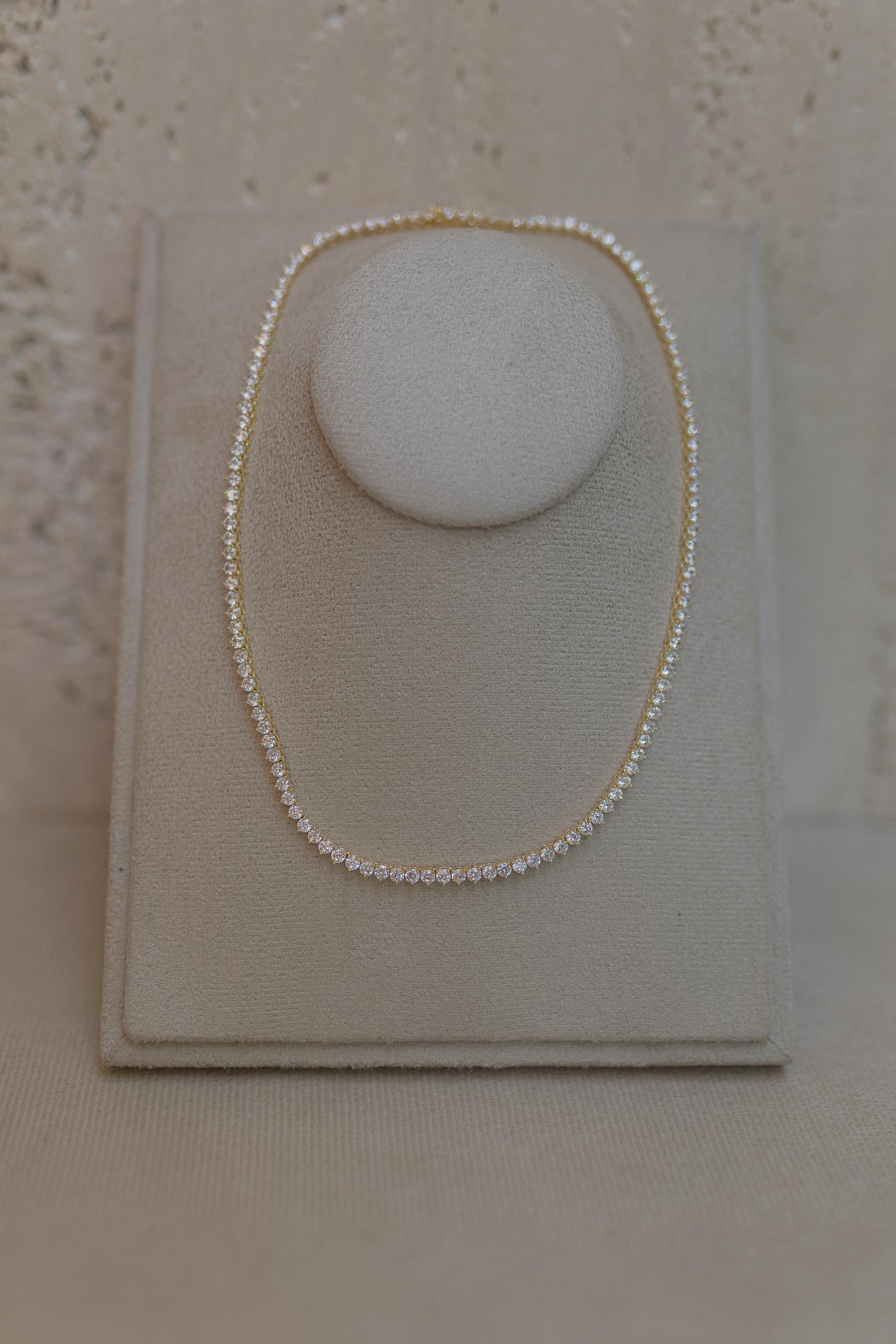 Colar Riviera 3mm 42cm Dourado