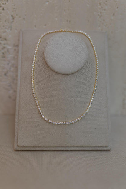 Colar Riviera 3mm 42cm Dourado