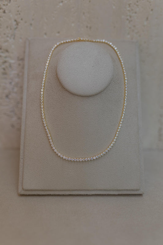 Colar Riviera 3mm 42cm Dourado