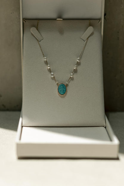 Colar Choker Pingente Oval Baquelite Nossa Senhora das Graças