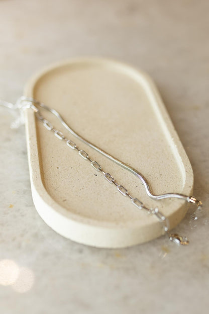 Pulseira de Elos Retangulares Ródio Branco