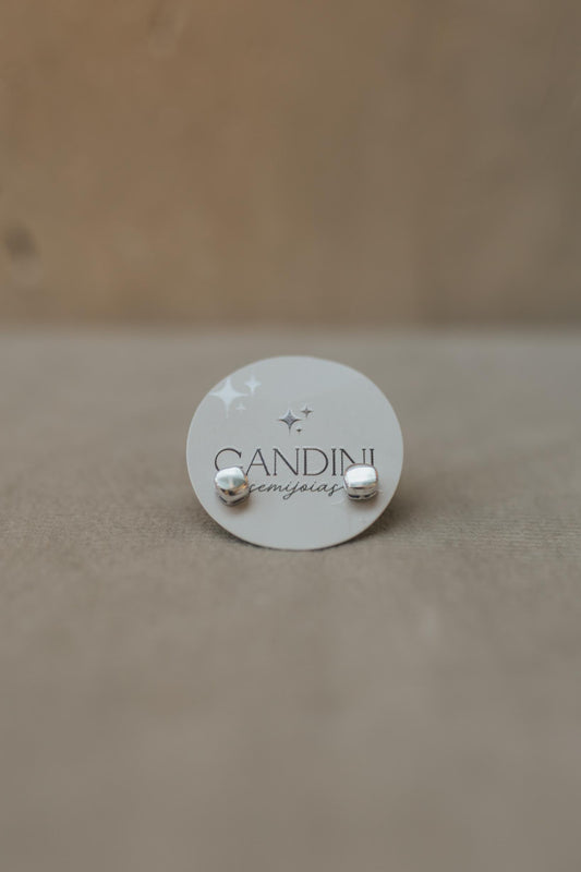 Brinco Orgânico Liso Ródio Branco P