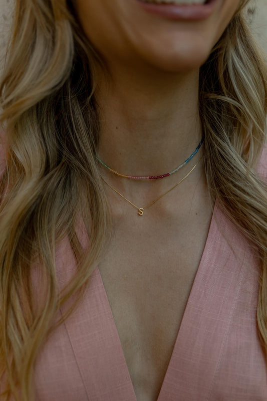 Colar Rainbow Cristal Dourado