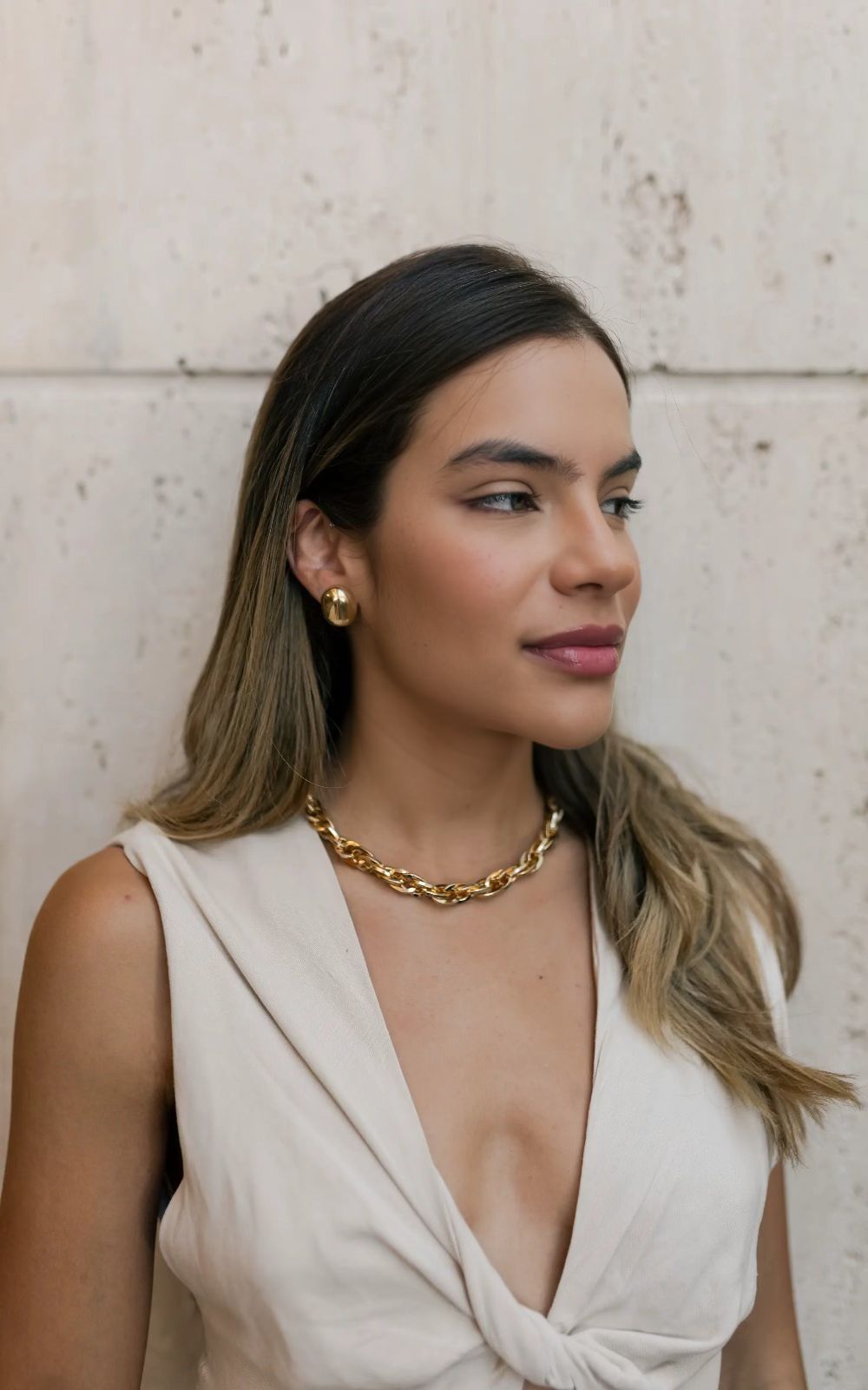 Colar Choker Elos Trançados Dourado