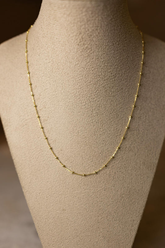 Colar Choker Mini Bolinhas Dourado