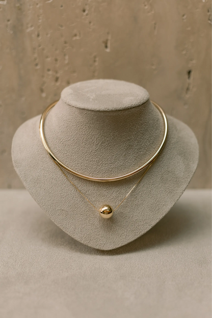 Choker Aro Tubo Liso Dourado