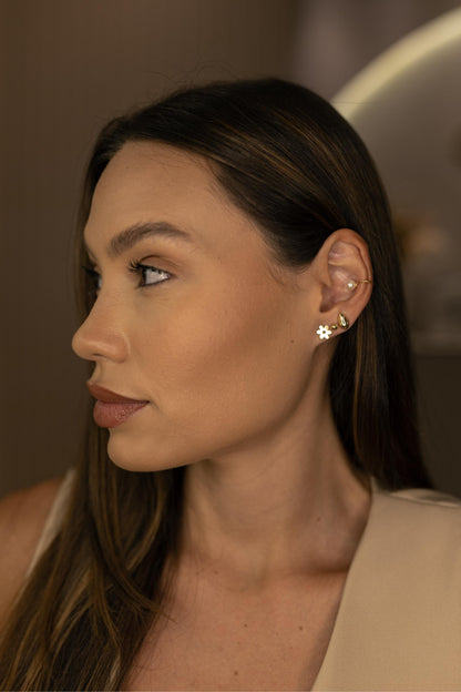 Piercing Fake Pérola Única Dourado