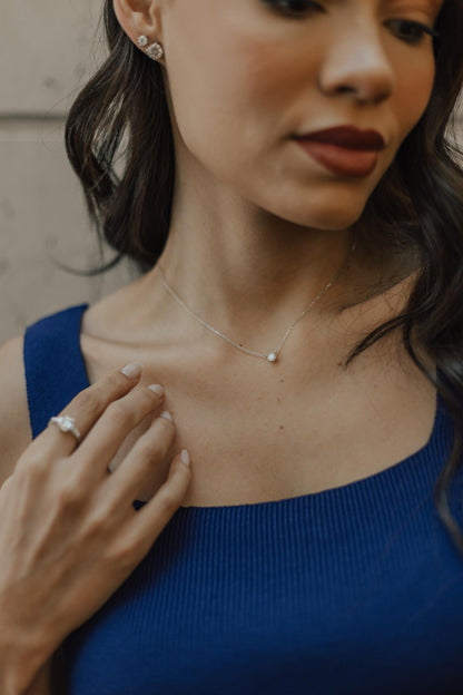 Colar Ponto de Luz Moissanite Luxo 0,5CT