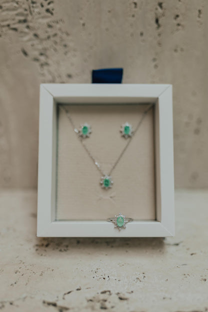 Brinco Esmeralda Paraíba Fusion Prata 925 Ródio Branco