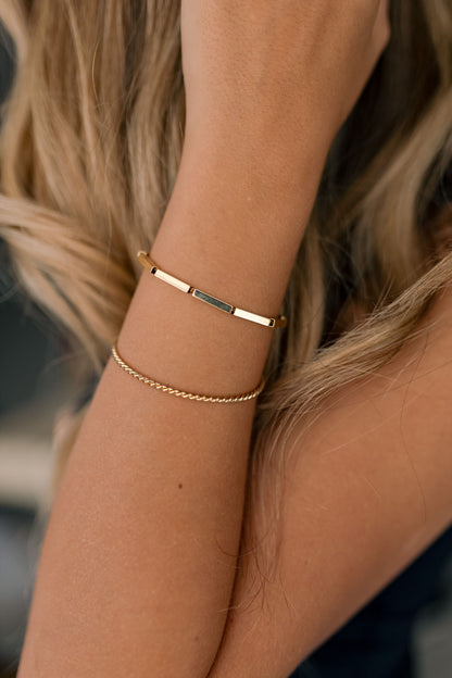 Bracelete Torcido Slim Dourado