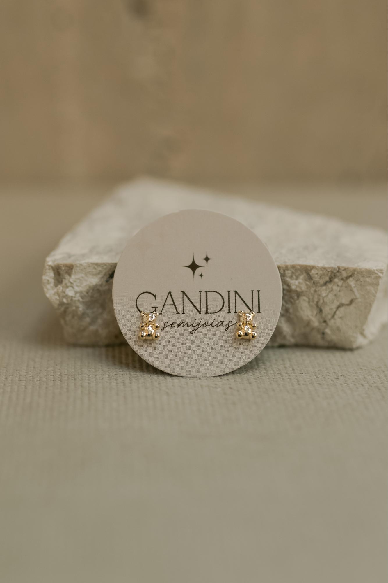 Brinco Infantil Urso Dourado