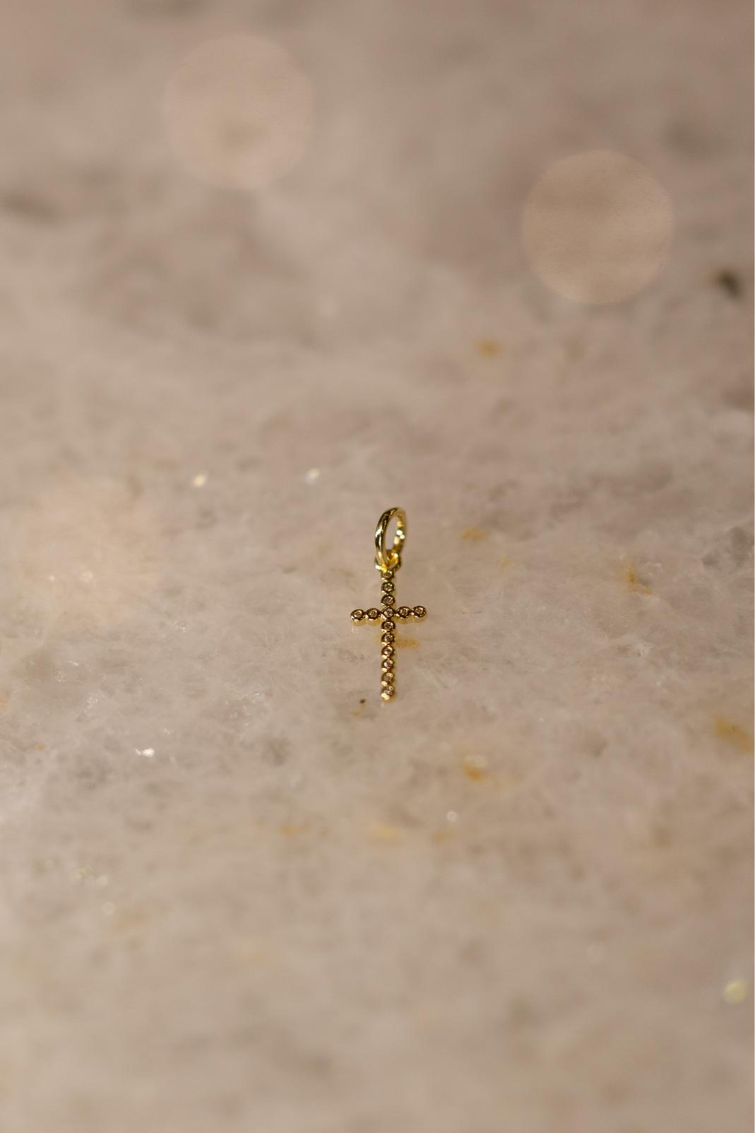 Pingente Crucifixo Confete Dourado