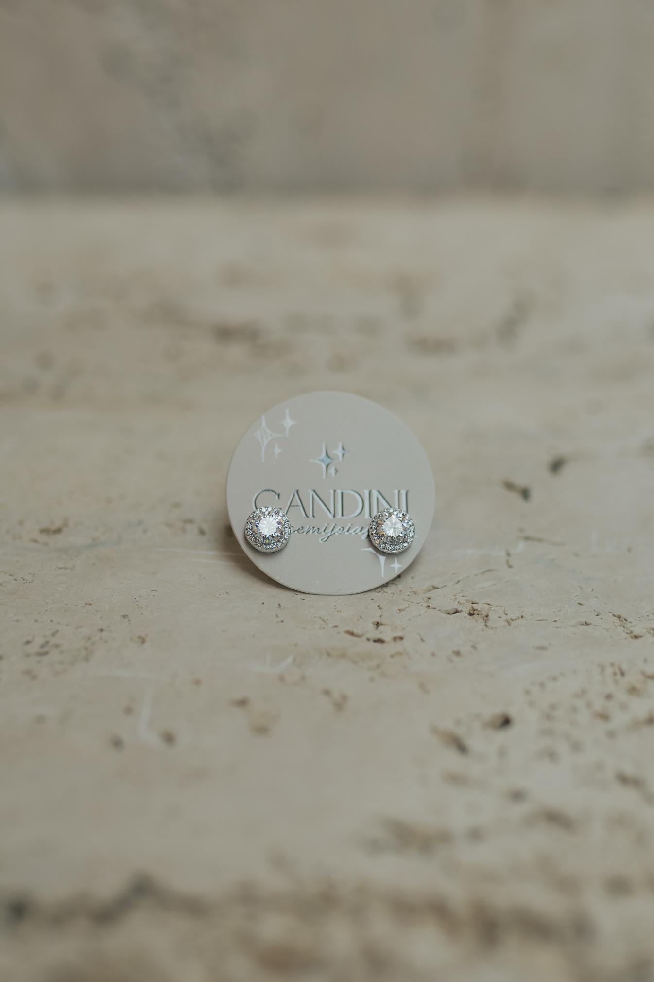 Brinco Ponto de Luz Princesa Moissanite Prata 925 Ródio Branco