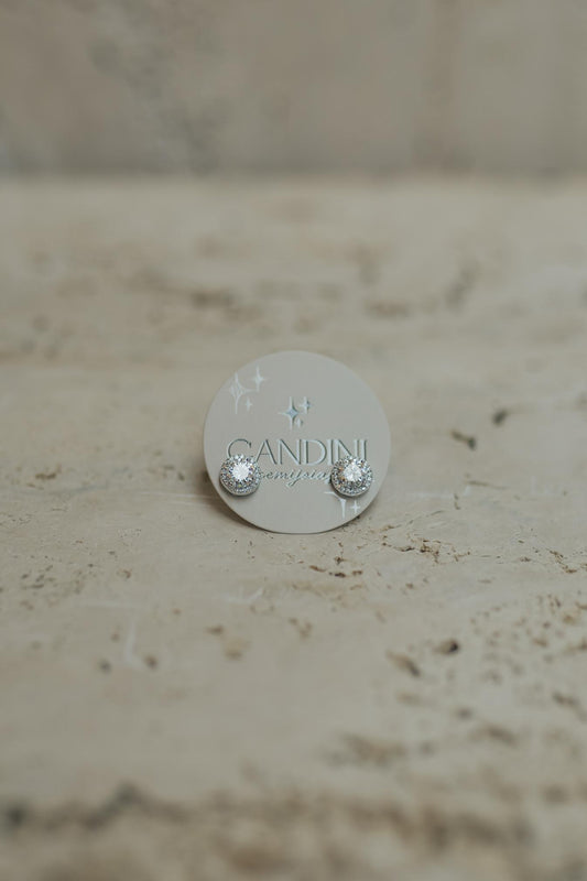 Brinco Ponto de Luz Princesa Moissanite Prata 925 Ródio Branco