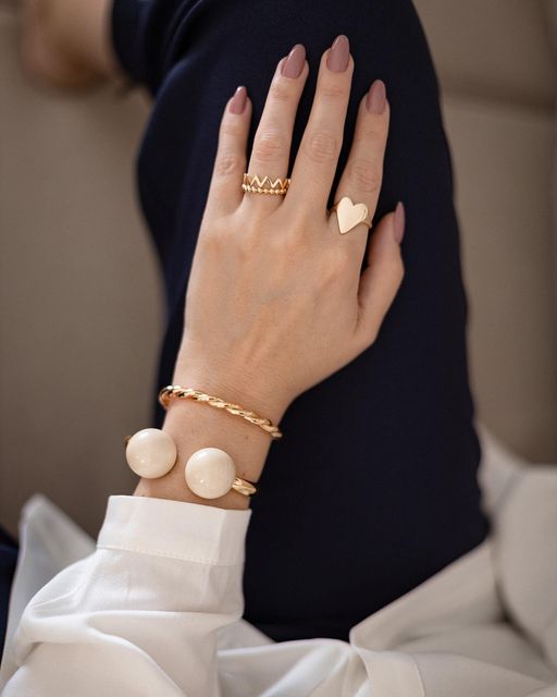 Anel Zig Zag Liso Dourado