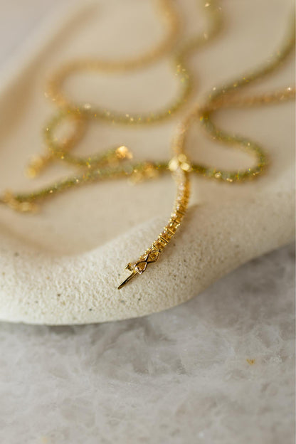 Colar  Riviera 3mm Champagne Dourado