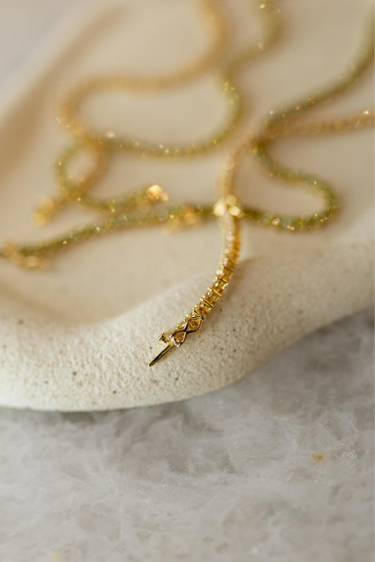Colar  Riviera 3mm Champagne Dourado