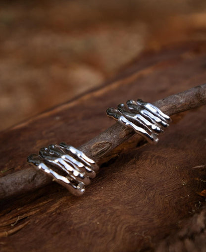 Piercing Fake Ear Hook Florescer Ródio Branco