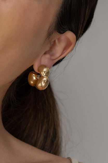 Brinco Argola Bubble Eletroformação Dourado