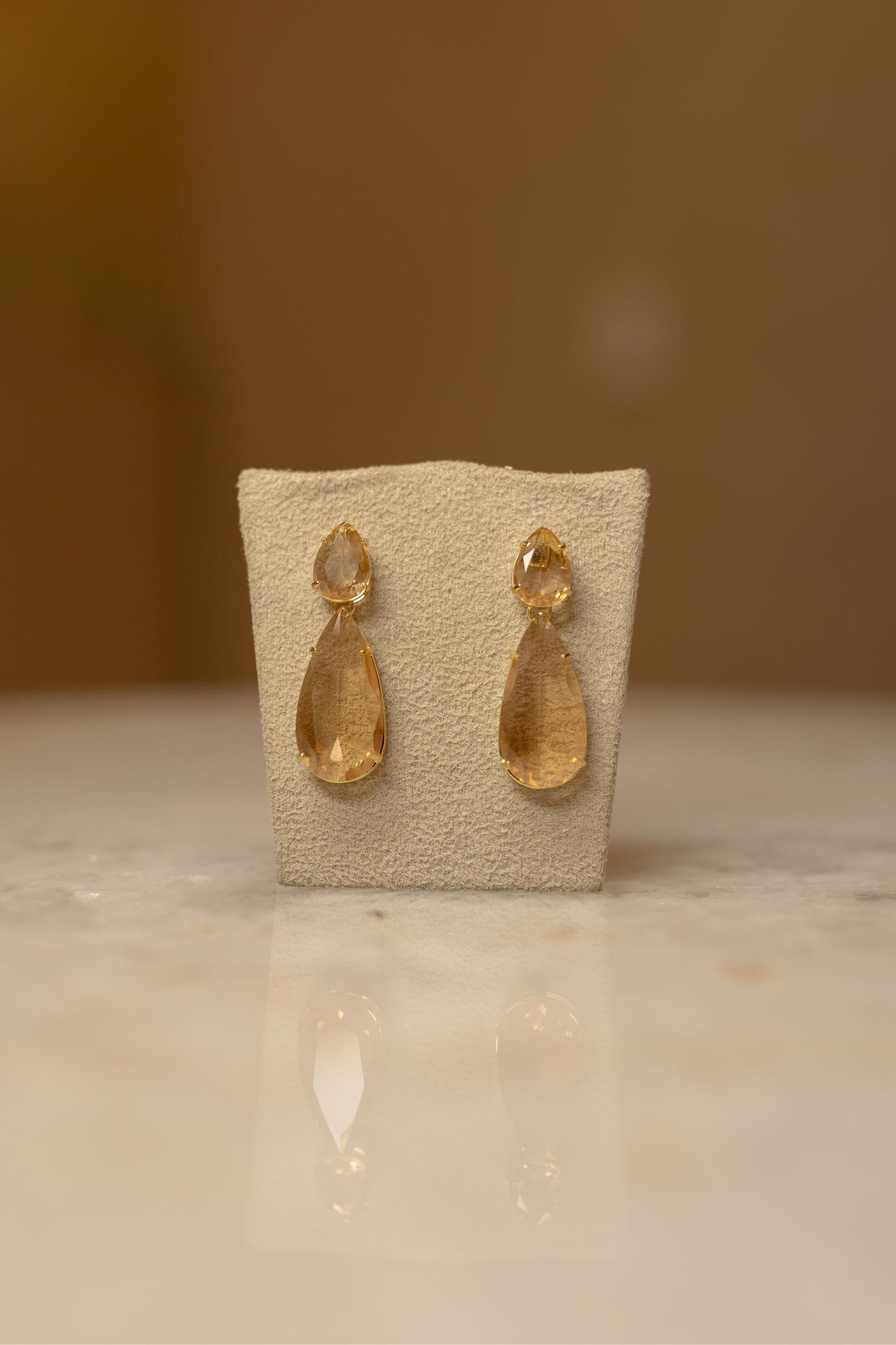 Brinco Gotas Morganita Dourado