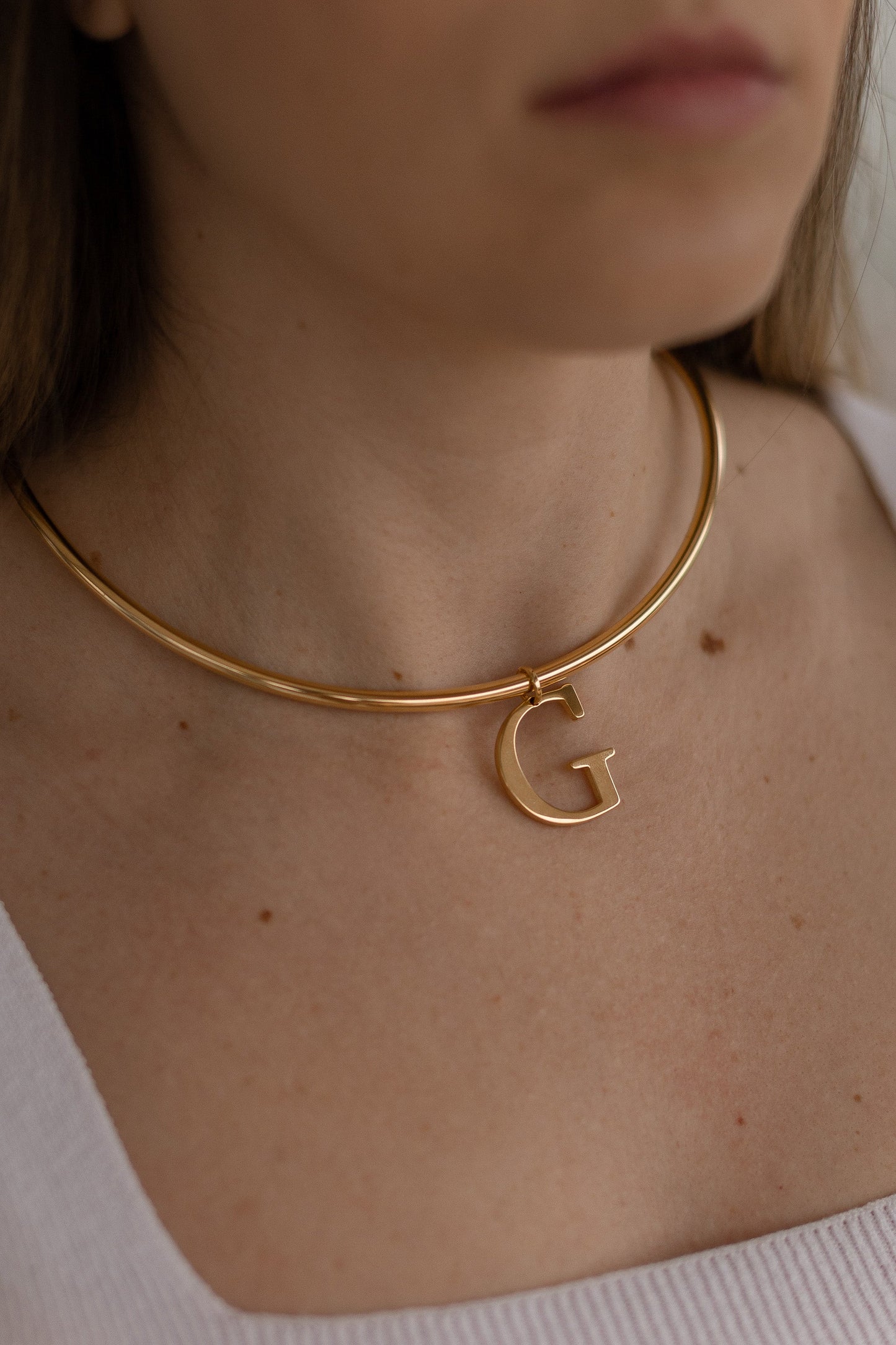Choker Aro Tubo Liso Dourado