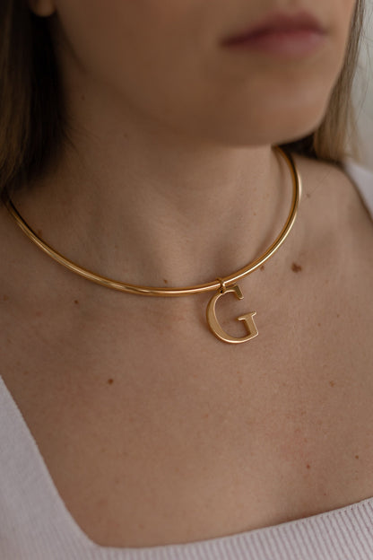 Choker Aro Tubo Liso Dourado