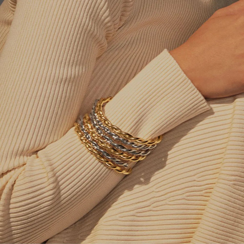 Bracelete Torcido Liso Dourado