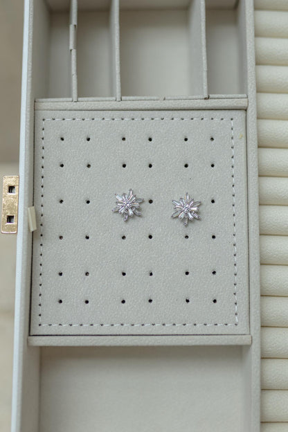 Brinco Margarida Baguete Ródio Branco