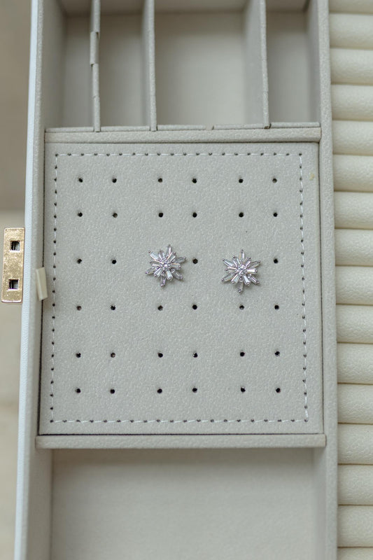 Brinco Margarida Baguete Ródio Branco