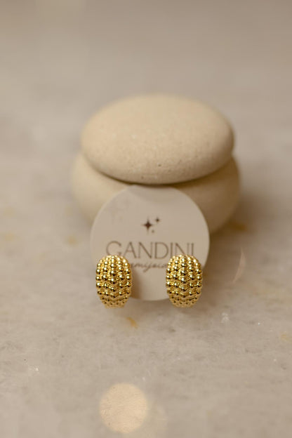 Brinco Argola Bold Bolinhas Dourado