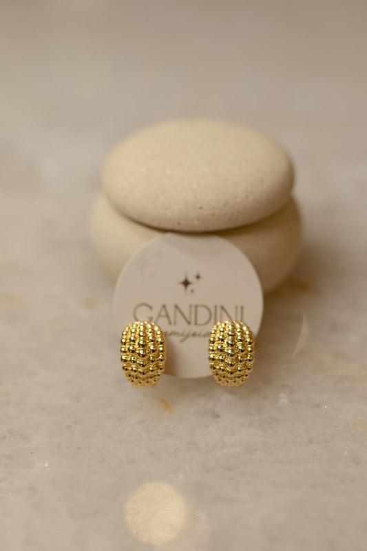 Brinco Argola Bold Bolinhas Dourado