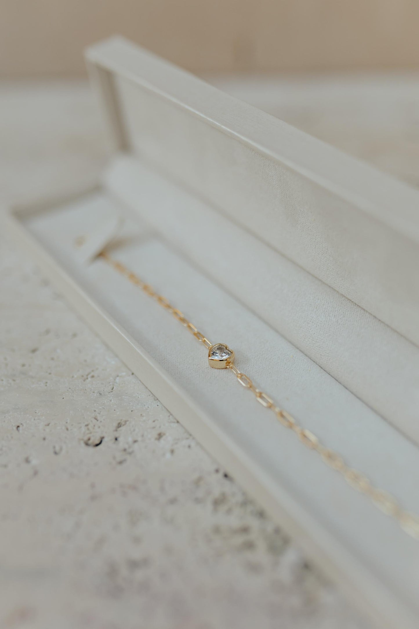 Pulseira Elos Coração Cristal Prata 925 Dourado