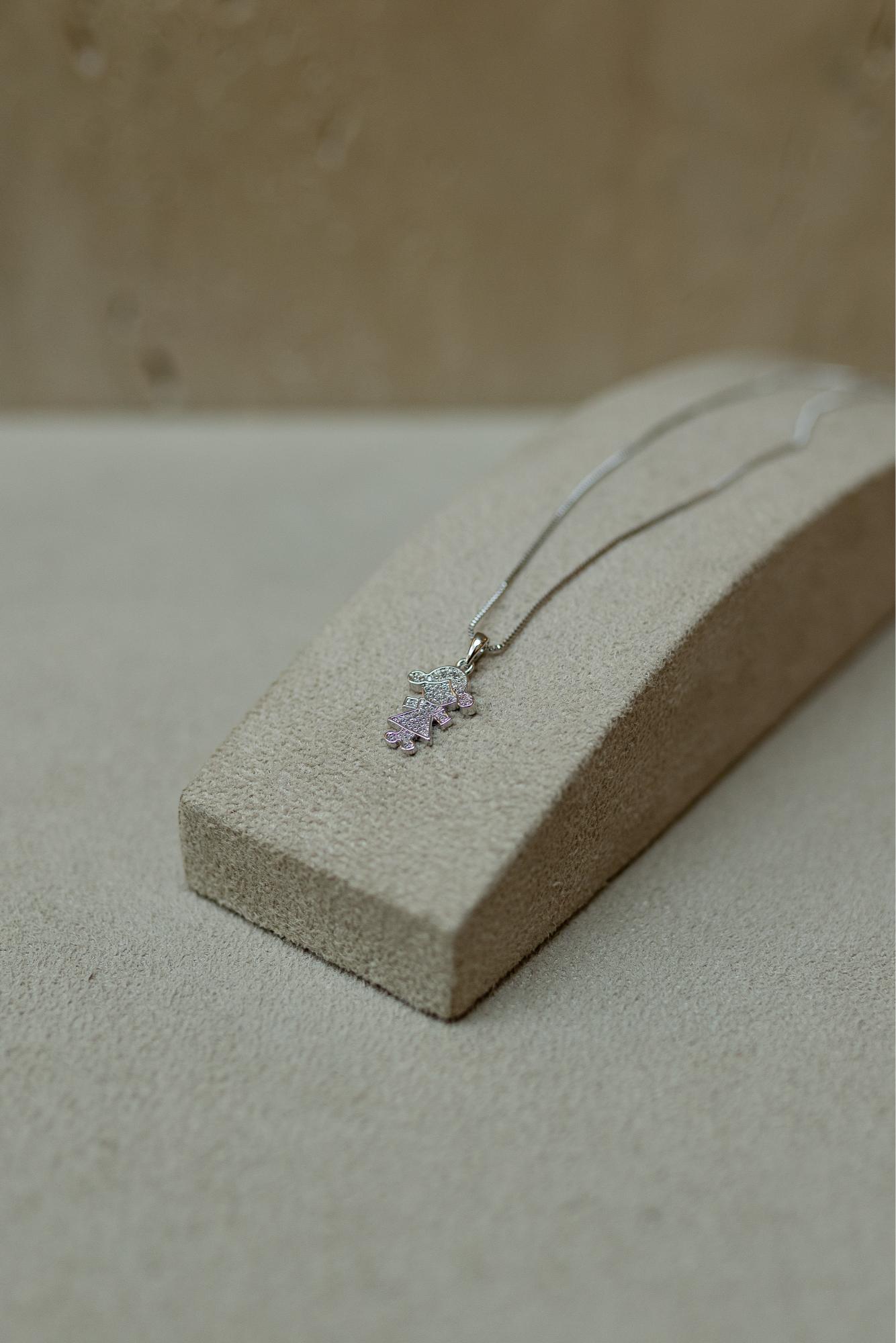 Colar Filhos Cravejado Ródio Branco