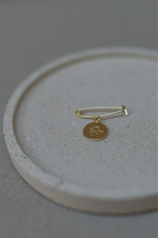 Alfinete Batizado Anjo da Guarda Oração Dourado