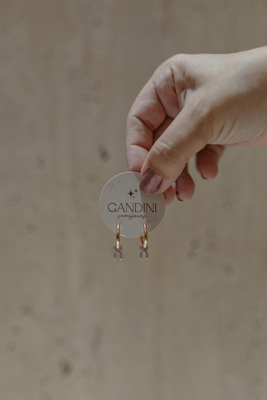 Brinco Argola Com Pingente X Mix De Banhos