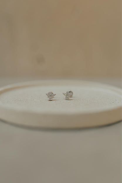 Brinco Infantil Anjo da Guarda Prata 925 Ródio Branco