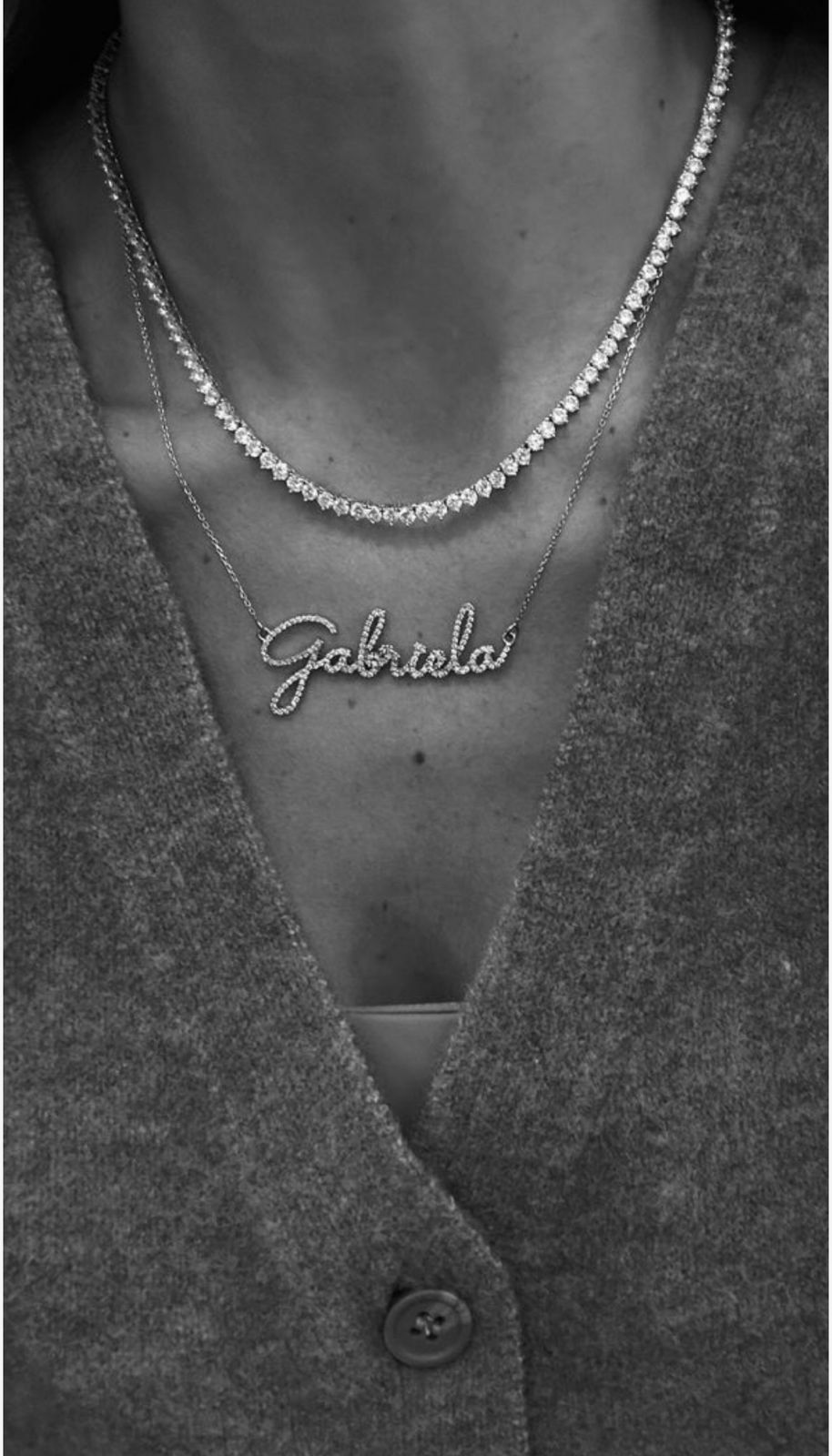 Colar Nome Personalizado 1mm Moissanite Prata 925