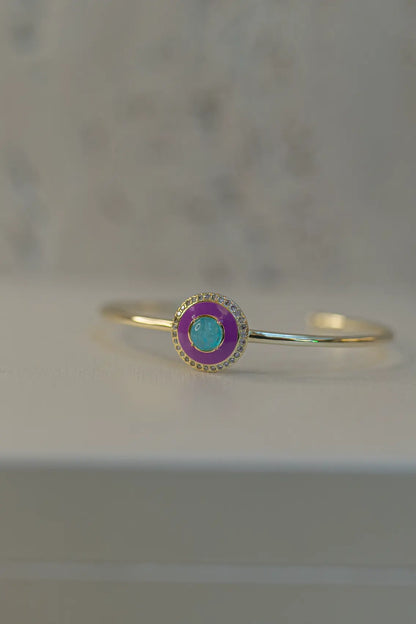 Bracelete Esmaltado Rainbow Dourado