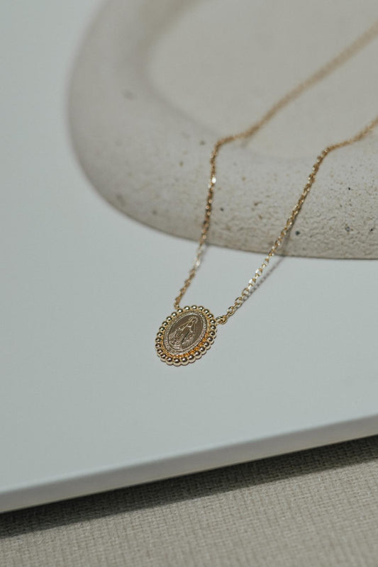 Colar Nossa Senhora das Graças Bolinhas Prata 925 Dourado